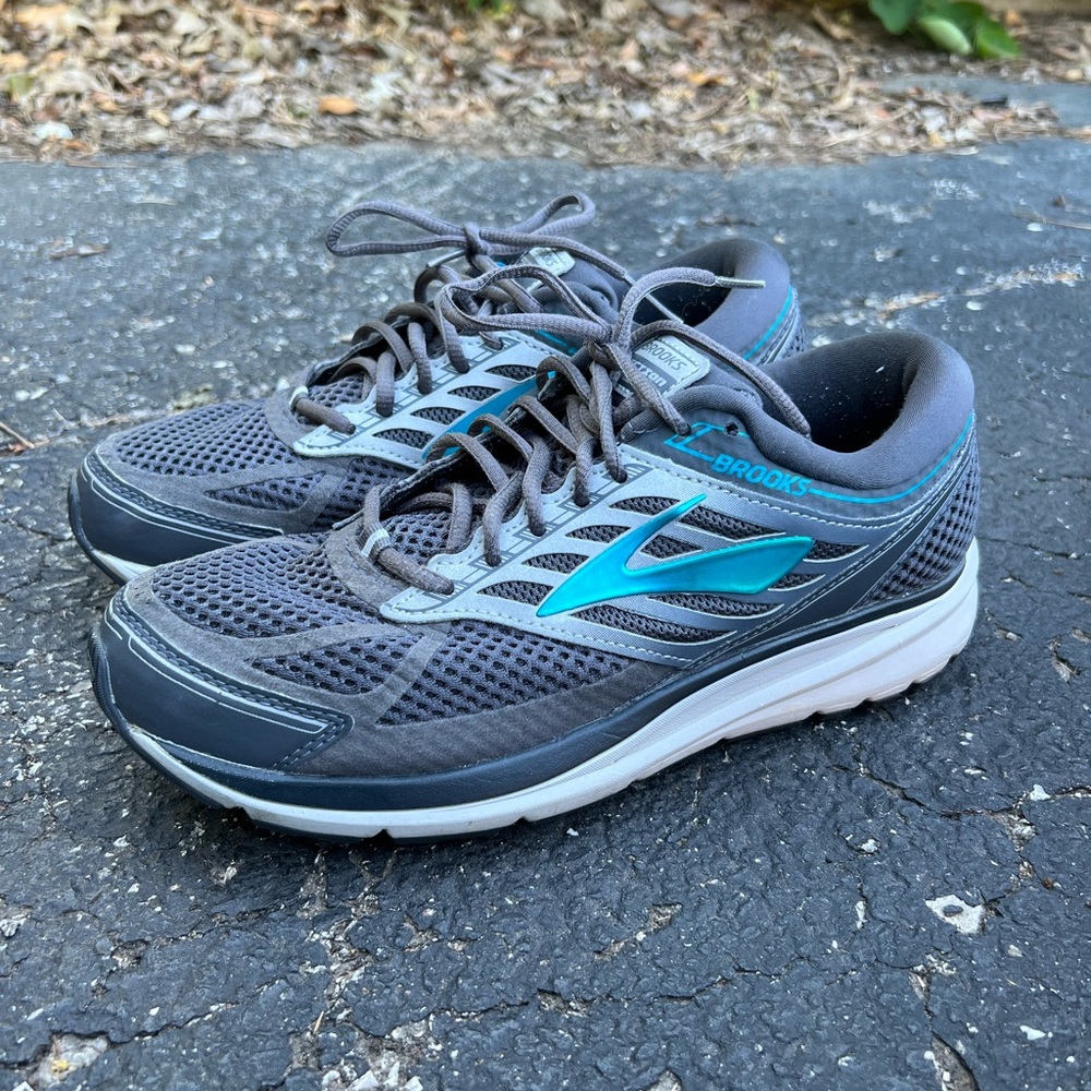 Brooks Women's Addiction 13 Running Shoe, Ebony/Silver/Blue, Medium (B)
